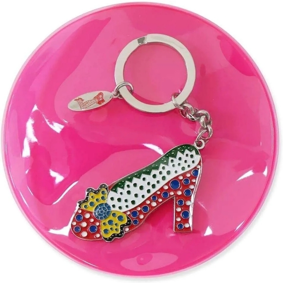 YAYOI KUSAMA NWT Key‎ Ring High heel Polkadot Pink MoMA Japan - Picture 1 of 2